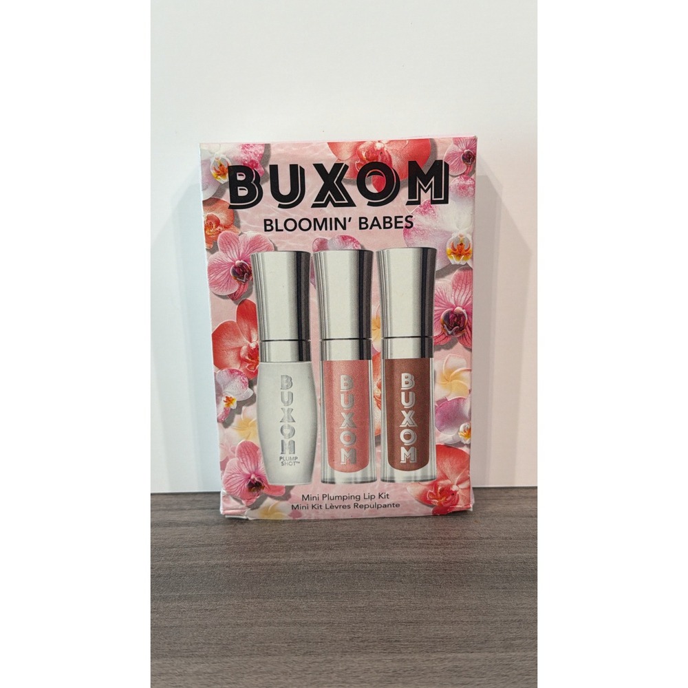 Buxom Bloomin Babes Mini Plumping Lip Kit 3 Piece Set Plump Shot Lip Polish NIB - Picture 2 of 2